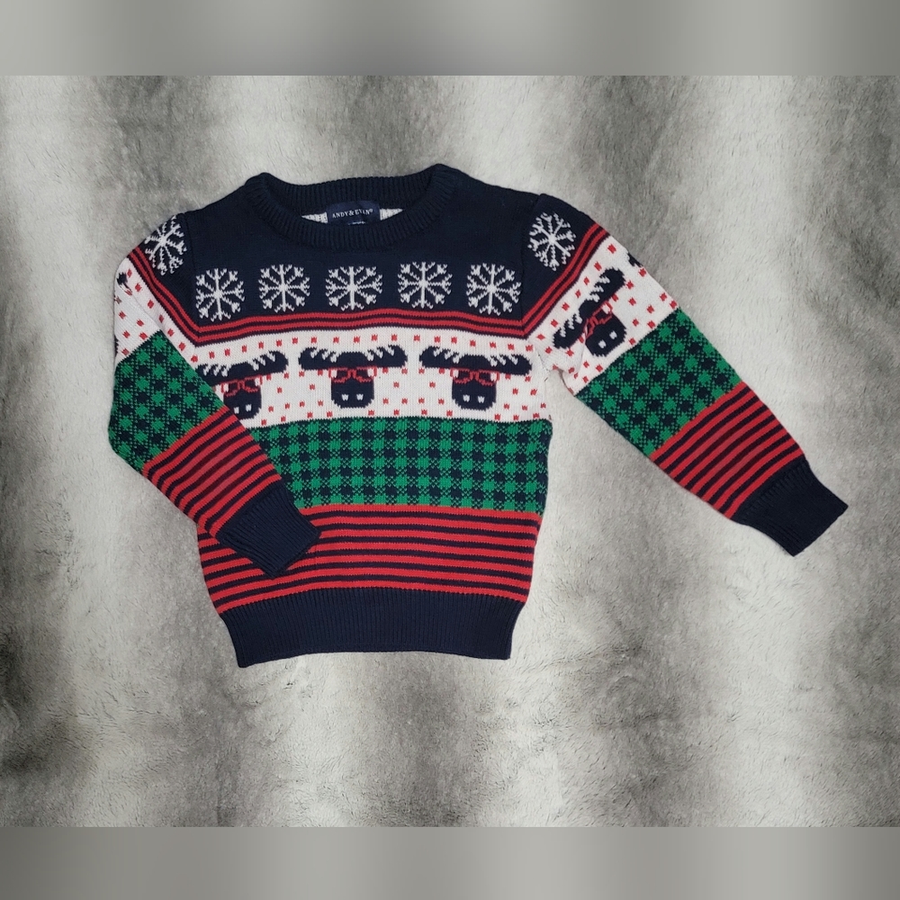 Boys Intarsia Crewneck Sweater